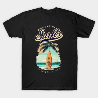 Surf, Hello Summer Funny Surfer Riding Surf Surfing Lover Gifts T-Shirt